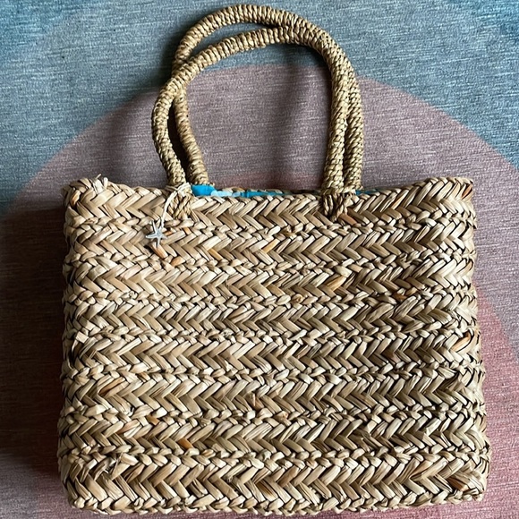 Natural Woven Bohemian Tote Bag Starfish Inside - Picture 6 of 9